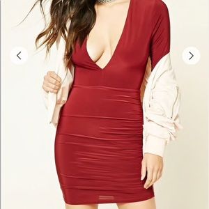 Deep V Neck Bodycon Dress